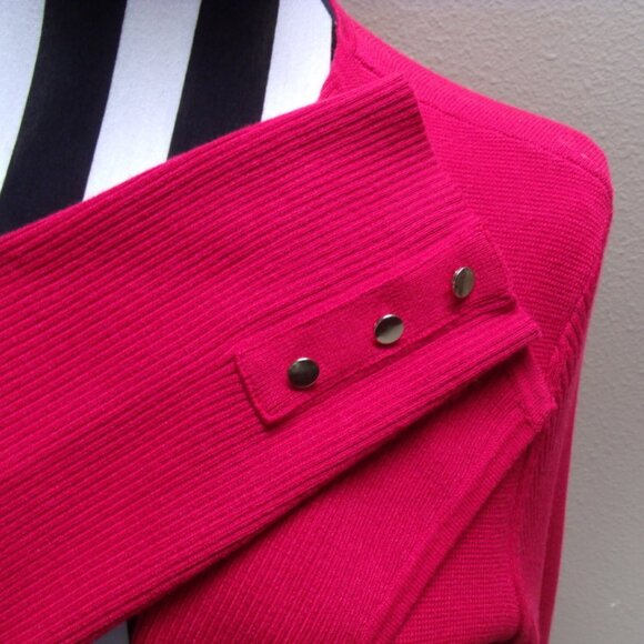 Chico's Red Long Sleeve Cardigan Sz Med - Picture 6 of 8